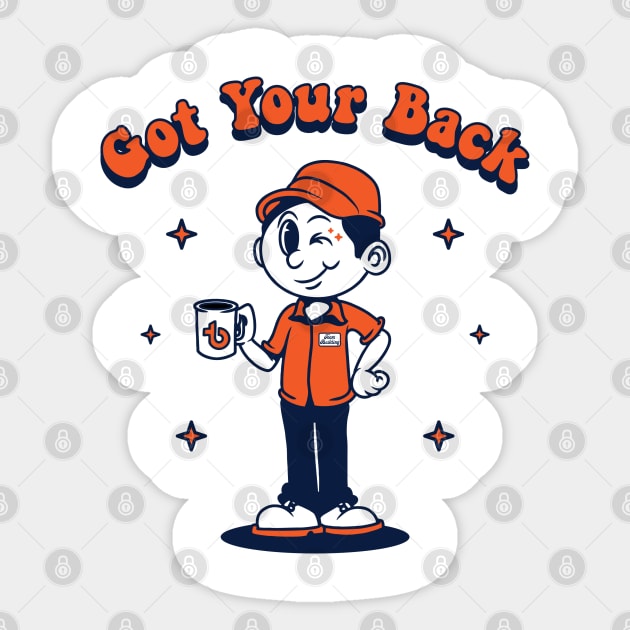 Got Your Back Dude Sticker by teambuilding.com